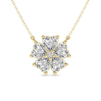 9ct Yellow Gold Heart Bloom Lab Diamond Fashion Necklace (1 Ct. Tw.) front image