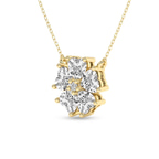 9ct Yellow Gold Heart Bloom Lab Diamond Fashion Necklace (1 Ct. Tw.) right