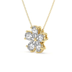 14ct Yellow Gold Pear Petal Lab Diamond Fashion Necklace (1/2 Ct. Tw.) left