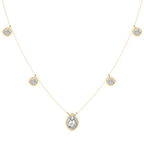 9ct Yellow Gold Opaline Pear & Round Lab Diamond Station Fashion Necklace (5 Ct. Tw.) front image