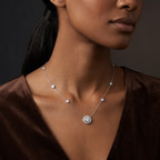 14kt Yellow Gold Lumire Halo Lab Diamond Fashion Necklace (1 Ct. Tw.) model image two