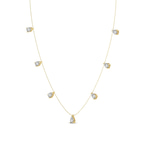 10kt Yellow Gold Lace of Love Pear Lab Diamond Station Fashion Necklace (2 Ct. Tw.) left