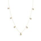 10kt Yellow Gold Lace of Love Pear Lab Diamond Station Fashion Necklace (2 Ct. Tw.) right