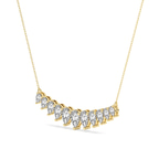 14kt Yellow Gold Crescent Graduating Pear Lab Diamond Fashion Necklace (1 Ct. Tw.) right