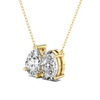 10kt Yellow Gold Sweetheart Spark Two Stone Pear and Oval Lab Diamond Fashion Necklace (3 Ct. Tw.) left