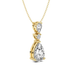 9ct Yellow Gold Moonlit Dangle Lab Diamond Fashion Necklace (1 Ct. Tw.) side right image one