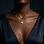 14kt Yellow Gold Lluvia Round Lab Diamond Solitaire Necklace (1/2 Ct. Tw.) model image two