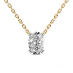 14kt Yellow Gold Ethereal Oval Lab Diamond Solitaire Necklace (1/2 Ct. Tw.) front image