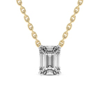 9ct Yellow Gold Alma Emerald Lab Diamond Solitaire Necklace (1 Ct. Tw.) front image