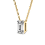 9ct Yellow Gold Alma Emerald Lab Diamond Solitaire Necklace (1 Ct. Tw.) left