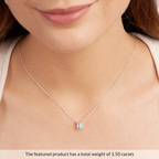 9ct Yellow Gold Alma Emerald Lab Diamond Solitaire Necklace (1 Ct. Tw.) model