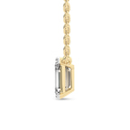 9ct Yellow Gold Alma Emerald Lab Diamond Solitaire Necklace (1 Ct. Tw.) right
