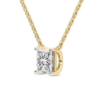 9ct Yellow Gold Zenobia Princess Lab Diamond Solitaire Necklace (3 Ct. Tw.) left