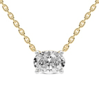 9ct Yellow Gold Fernanda Oval Lab Diamond Solitaire Necklace (1 Ct. Tw.) front image