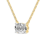 9ct Yellow Gold Fernanda Oval Lab Diamond Solitaire Necklace (1 Ct. Tw.) left