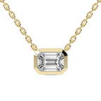10kt Yellow Gold Aubree Emerald Bezel Lab Diamond Solitaire Necklace (3 Ct. Tw.) front image