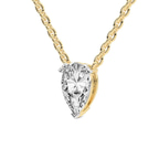 9ct Yellow Gold Fiona Pear Lab Diamond Solitaire Necklace (1/2 Ct. Tw.) side right image one