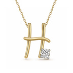 10kt Yellow Gold Minimal Lab Diamond Initial H Necklace (1/5 Ct. Tw.) front image