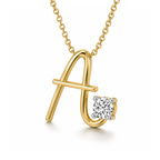 14kt Yellow Gold Minimal Lab Diamond Initial A Necklace (1/5 Ct. Tw.) right