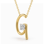 14kt Yellow Gold Minimal Lab Diamond Initial G Necklace (1/5 Ct. Tw.) right