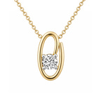 14kt Yellow Gold Minimal Lab Diamond Initial O Necklace (1/5 Ct. Tw.) front image
