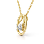 14kt Yellow Gold Minimal Lab Diamond Initial O Necklace (1/5 Ct. Tw.) right