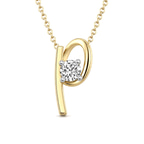 10kt Yellow Gold Minimal Lab Diamond Initial P Necklace (1/5 Ct. Tw.) front image