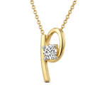 10kt Yellow Gold Minimal Lab Diamond Initial P Necklace (1/5 Ct. Tw.) right
