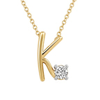 10kt Yellow Gold Minimal Lab Diamond Initial K Necklace (1/5 Ct. Tw.) front image