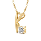 10kt Yellow Gold Minimal Lab Diamond Initial K Necklace (1/5 Ct. Tw.) right