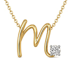 14kt Yellow Gold Minimal Lab Diamond Initial M Necklace (1/5 Ct. Tw.) front image