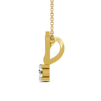 14kt Yellow Gold Minimal Lab Diamond Initial M Necklace (1/5 Ct. Tw.) left