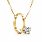 14kt Yellow Gold Minimal Lab Diamond Initial Q Necklace (1/5 Ct. Tw.) front image