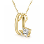 14kt Yellow Gold Minimal Lab Diamond Initial Q Necklace (1/5 Ct. Tw.) right