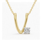 14kt Yellow Gold Minimal Lab Diamond Initial V Necklace (1/5 Ct. Tw.) front image