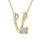 14kt Yellow Gold Minimal Lab Diamond Initial V Necklace (1/5 Ct. Tw.) right