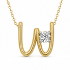 10kt Yellow Gold Minimal Lab Diamond Initial W Necklace (1/5 Ct. Tw.) front image