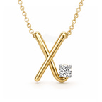 14kt Yellow Gold Minimal Lab Diamond Initial X Necklace (1/5 Ct. Tw.) front image