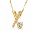 14kt Yellow Gold Minimal Lab Diamond Initial X Necklace (1/5 Ct. Tw.) right