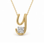 10kt Yellow Gold Minimal Lab Diamond Initial Y Necklace (1/5 Ct. Tw.) front image