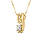 10kt Yellow Gold Minimal Lab Diamond Initial Y Necklace (1/5 Ct. Tw.) right