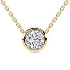 14kt Yellow Gold Agustina Round Bezel Lab Diamond Solitaire Necklace (1 1/2 Ct. Tw.) front image