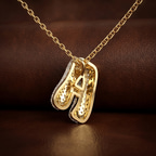 10kt Yellow Gold Lab Diamond Initial A Necklace (1 Ct. Tw.) color product image two