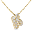 9ct Yellow Gold Lab Diamond Initial K Necklace (1 Ct. Tw.) side right image one