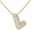 10kt Yellow Gold Lab Diamond Initial L Necklace (1 Ct. Tw.) left