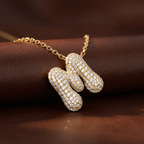 14kt Yellow Gold Lab Diamond Initial M Necklace (1 Ct. Tw.) color product image one