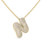 10kt Yellow Gold Lab Diamond Initial N Necklace (1 Ct. Tw.) left