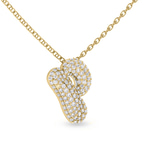 9ct Yellow Gold Lab Diamond Initial P Necklace (1 Ct. Tw.) left