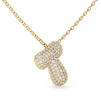 10kt Yellow Gold Lab Diamond Initial T Necklace (1 Ct. Tw.) left