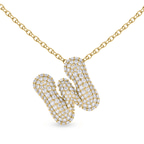 10kt Yellow Gold Lab Diamond Initial W Necklace (1 Ct. Tw.) front image